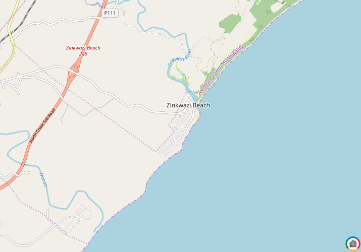 Map location of Zinkwazi